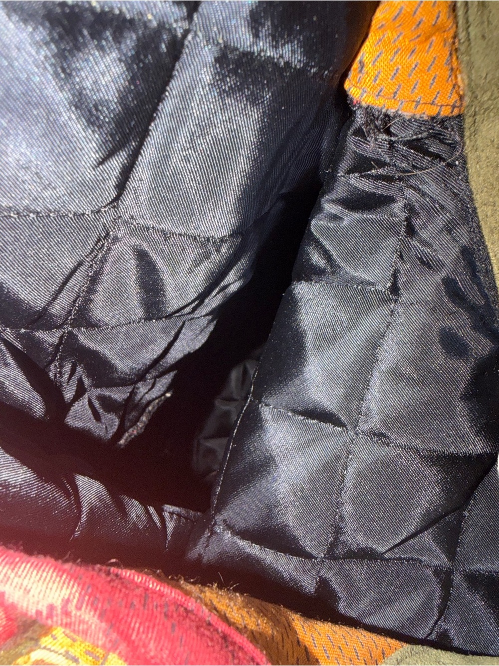 Carole Little Quilted Floral Jacket in Mustard with Olive Collar - Picture 9 of 11